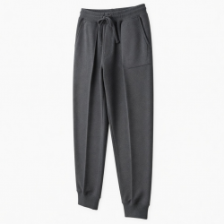 Men's Fleece Cotton Regular Fit Pleated Casual Sweatpants