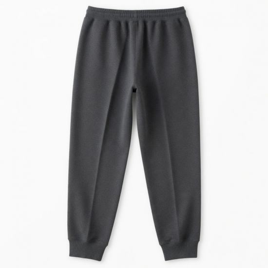 Men's Fleece Cotton Regular Fit Pleated Casual Sweatpants