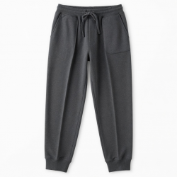 Men's Fleece Cotton Regular Fit Pleated Casual Sweatpants