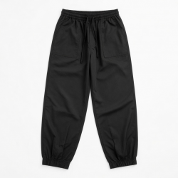 Men's Polyester Wide Leg Casual Elastic Waist Drawstring Joggers