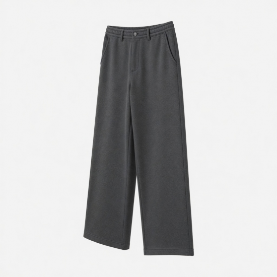 Men's Fleece Cotton Polyester Wide Leg Casual Trousers