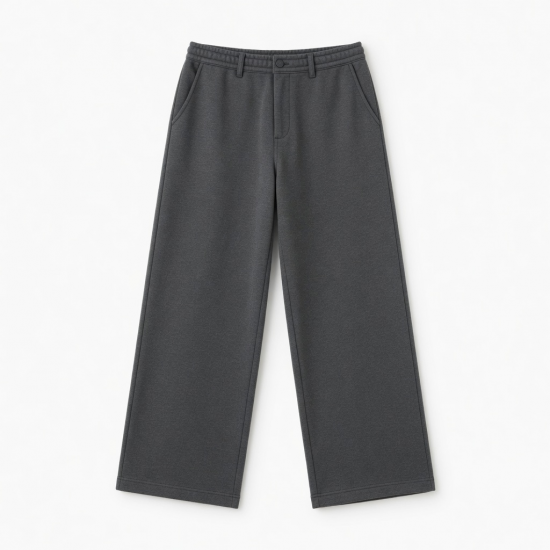 Men's Fleece Cotton Polyester Wide Leg Casual Trousers