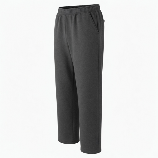 Men's Fleece Cotton Straight Casual Elastic Waist Trousers