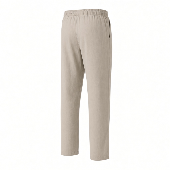 Men's Cotton Straight Casual Drawstring Lightweight Trousers (43)
