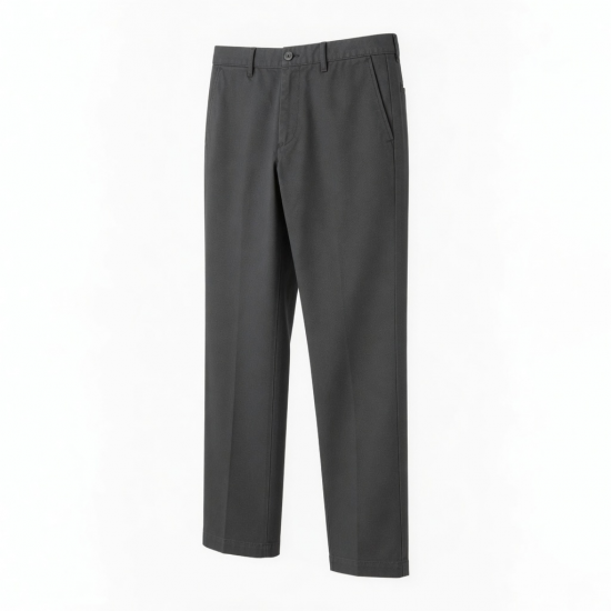 Men's Cotton Polyester Straight Slim Casual Trousers