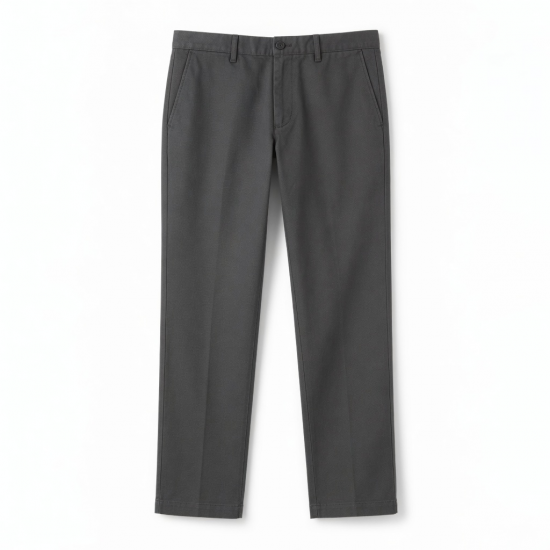 Men's Cotton Polyester Straight Slim Casual Trousers