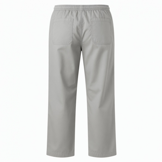 Men's Cotton Straight Casual Drawstring Lightweight Trousers