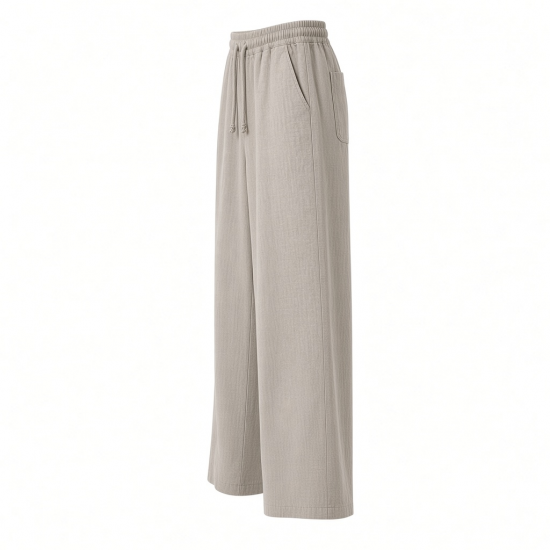 Men's Cotton Polyester Linen Loose Wide Leg Sweatpants