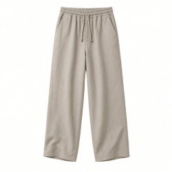 Men's Cotton Polyester Linen Loose Wide Leg Sweatpants