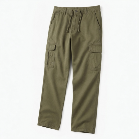 Men's Thermal Cotton Straight Casual Drawstring Cargo Pants