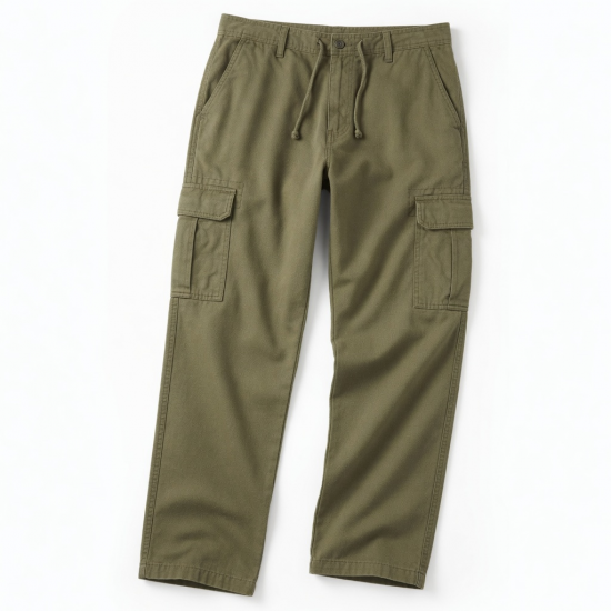 Men's Thermal Cotton Straight Casual Drawstring Cargo Pants
