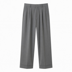 Men's Cotton Polyester Loose Wide Leg Casual Trousers