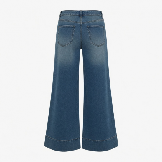 Men's Fleece Cotton Polyester Flared Loose Jeans
