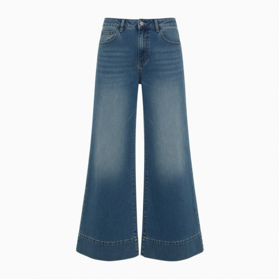 Men's Fleece Cotton Polyester Flared Loose Jeans