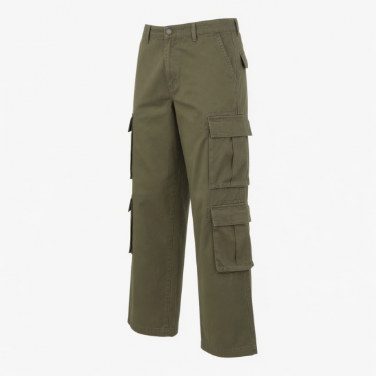 Men's Cotton Straight Oversized Streetwear Casual Cargo Pants