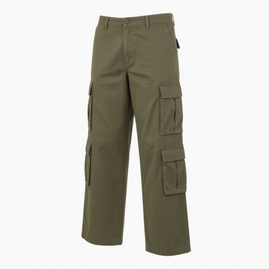Men's Cotton Straight Oversized Streetwear Casual Cargo Pants