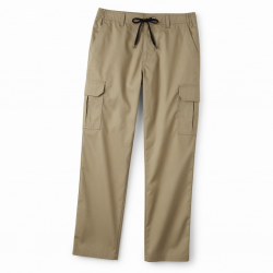 Men's Polyester Casual Drawstring Breathable Wrinkle-Free Cargo Pants