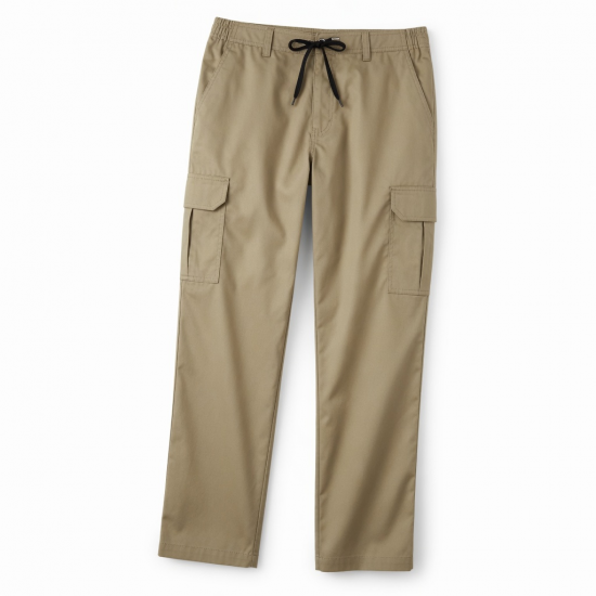 Men's Polyester Casual Drawstring Breathable Wrinkle-Free Cargo Pants