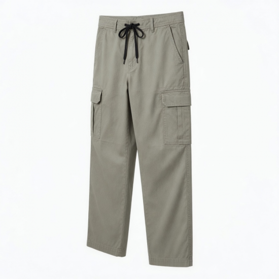 Men's Cotton Polyester Baggy Casual Drawstring Cargo Pants