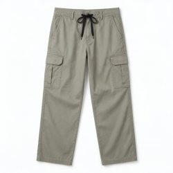 Men's Cotton Polyester Baggy Casual Drawstring Cargo Pants