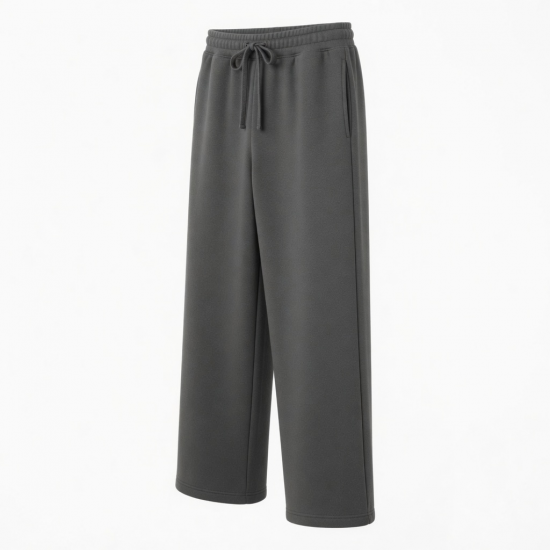 Men's Fleece Cotton Polyester Wide Leg Casual Sweatpants