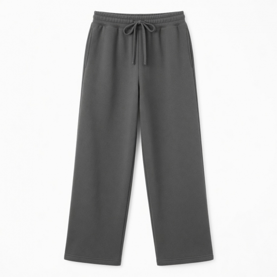 Men's Fleece Cotton Polyester Wide Leg Casual Sweatpants