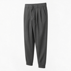 Men's Cotton Polyester Pleated Formal Drawstring Sweatpants
