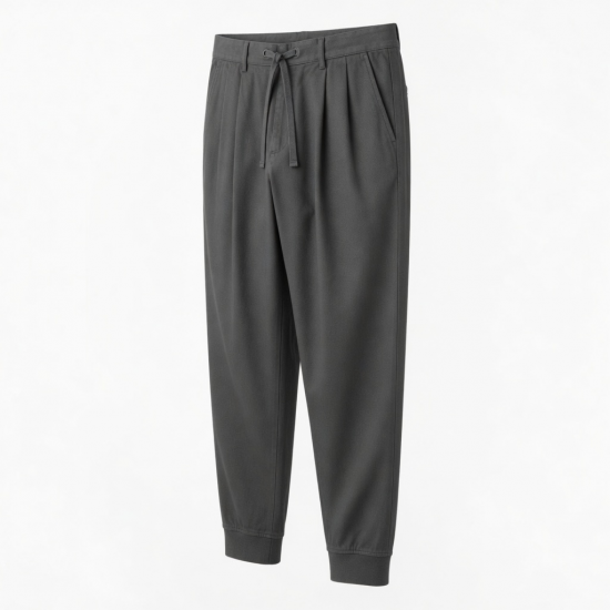 Men's Cotton Polyester Pleated Formal Drawstring Sweatpants