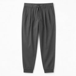 Men's Cotton Polyester Pleated Formal Drawstring Sweatpants