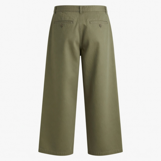 Men's Cotton Wide Leg Casual Vintage Retro Trousers