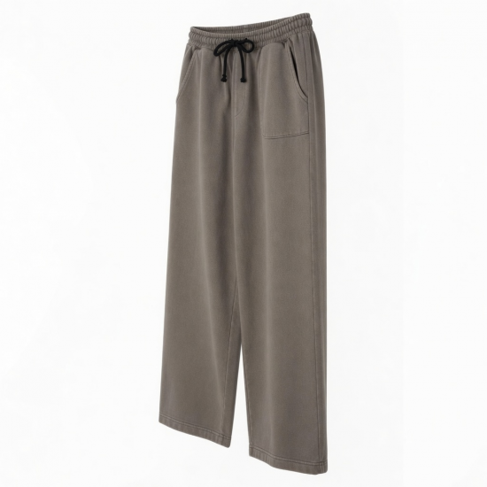 Men's Cotton Loose Wide Leg Casual Retro Sweatpants