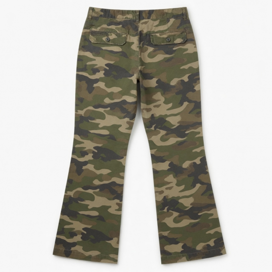 Men's Cotton Polyester Flared Camouflage Autumn Chinos