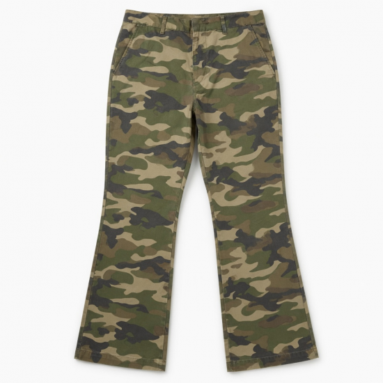 Men's Cotton Polyester Flared Camouflage Autumn Chinos