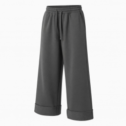 Men's Fleece Cotton Polyester Loose Wide Leg Pants