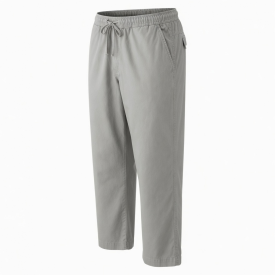 Men's Cotton Straight Oversized Casual Elastic Waist Trousers