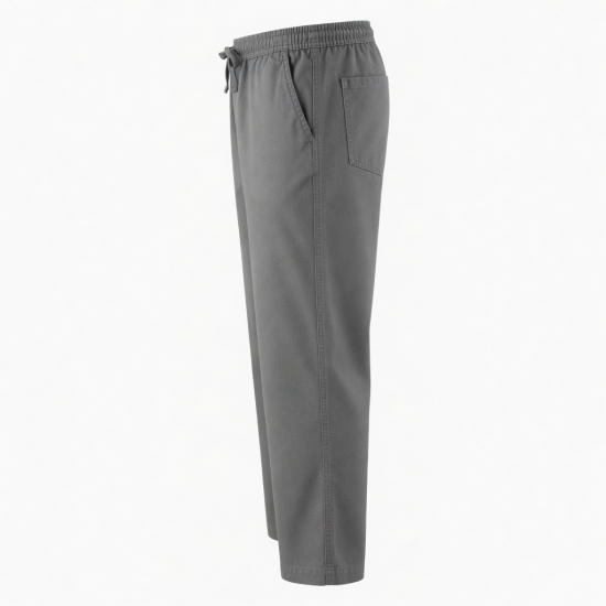 Men's Cotton Polyester Straight Casual Elastic Waist Pants