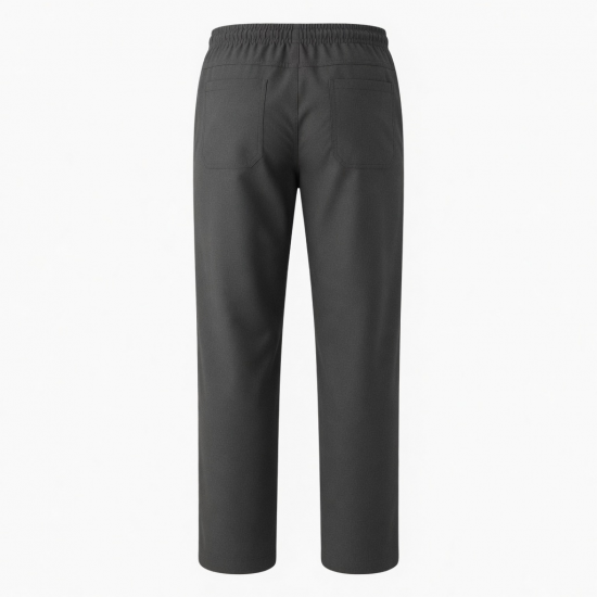 Men's Cotton Polyester Straight Sports Elastic Waist Pants