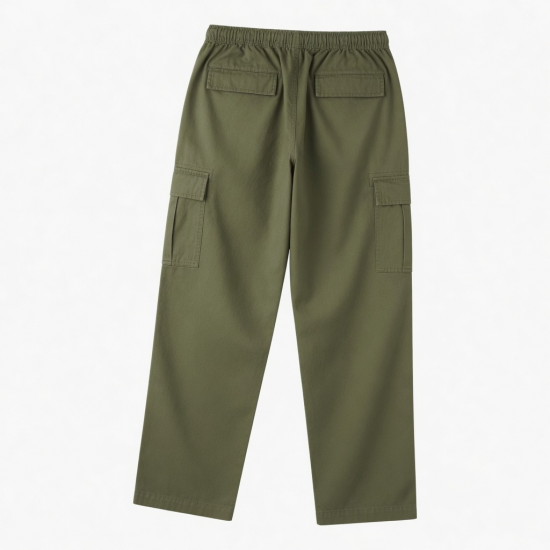 Men's Cotton Wide Leg Casual Outdoor Elastic Waist Cargo Pants