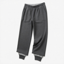 Men's Fleece Cotton Polyester Lined Wide Leg Sweatpants