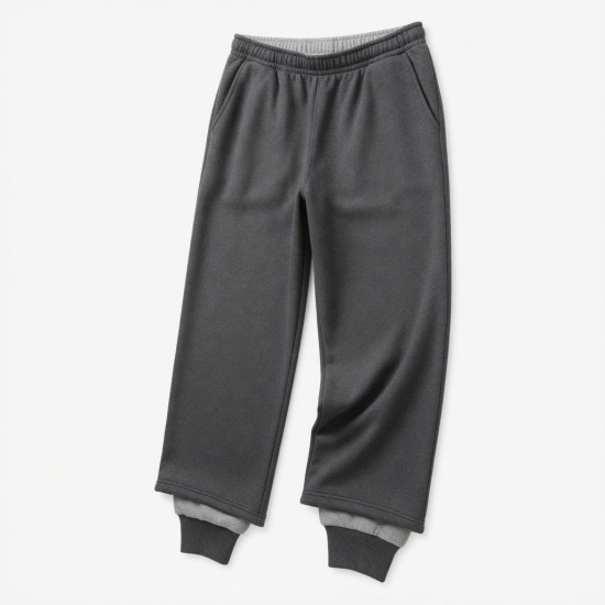 Men's Fleece Cotton Polyester Lined Wide Leg Sweatpants