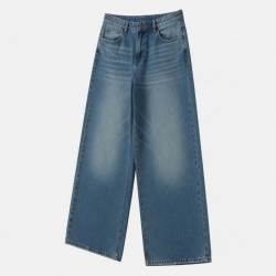Men's Cotton Loose Wide Leg Vintage Lightweight Jeans