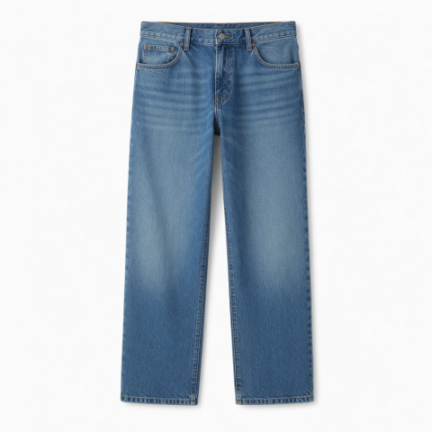 Men's Cotton Baggy Straight Streetwear Vintage Jeans